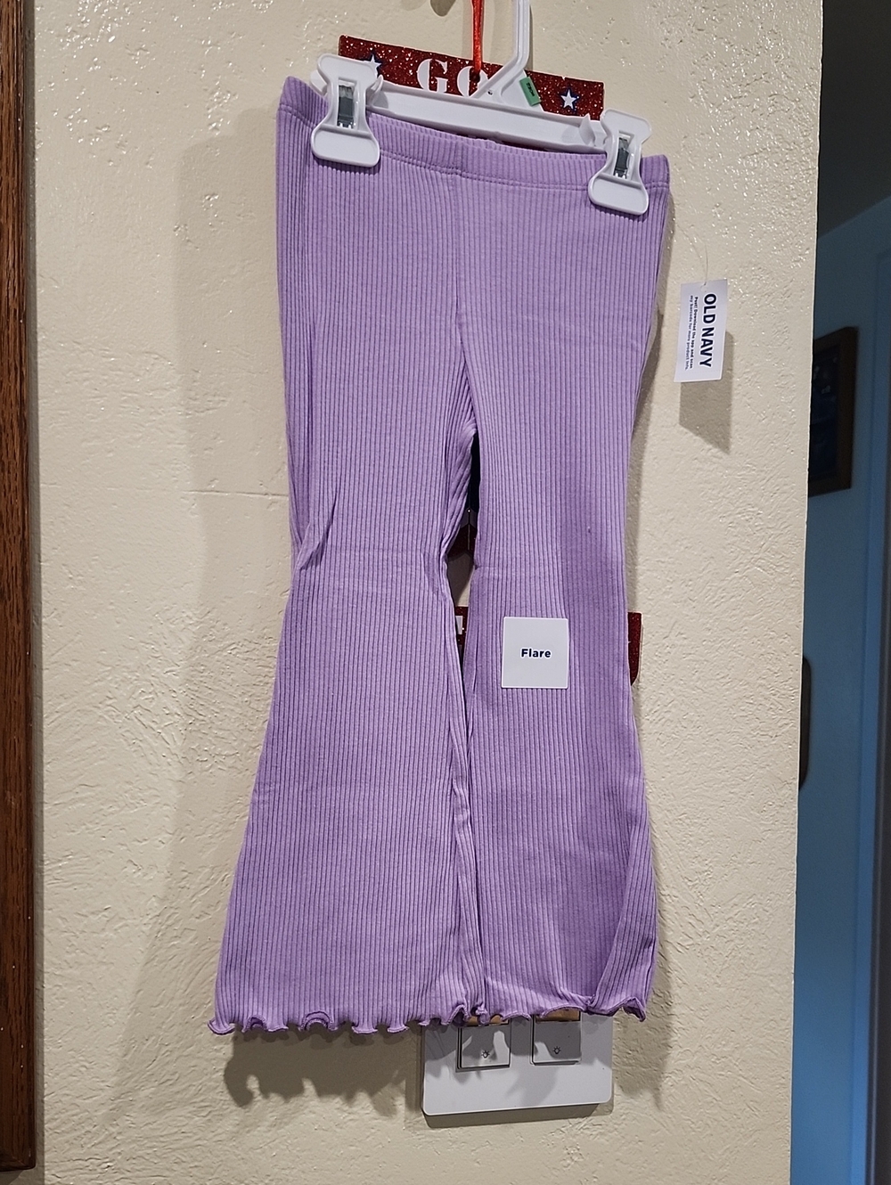 Old Navy Lavender Ribbed Flare Leggings for Kids